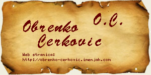 Obrenko Čerković vizit kartica